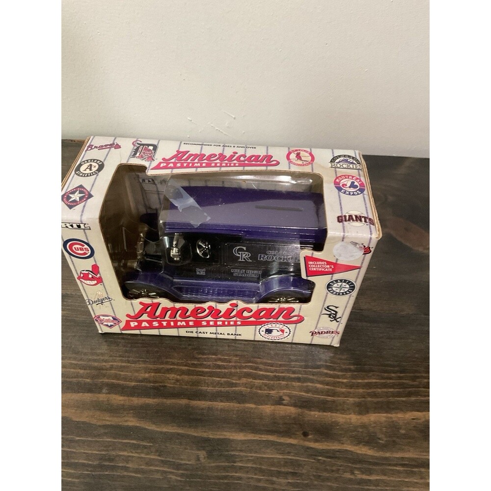 1994 ERTL Colorado Rockies American Pastime Series Die Cast Metal Bank Boxed